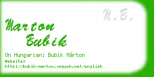 marton bubik business card