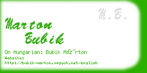 marton bubik business card